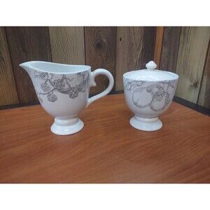 Rare Corelle Antique Linen Creamer And Sugar Bowl Set Lifestyles Collection